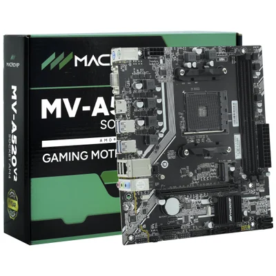 Placa Mãe Macrovip Mv-a520v2 Socket Am4 Atx Vga Ddr4 3200mhz Suporte Ryzen 5000 Usb 3.2 PCie 3.0