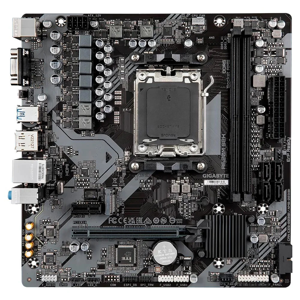 Imagem 3 de 3 do produto Placa Mãe Gigabyte A620m S2h Socket Am5 Micro Atx Vga Ddr5 4x Dimm Suporte PCie 4.0 Usb 3.2 Gen 1