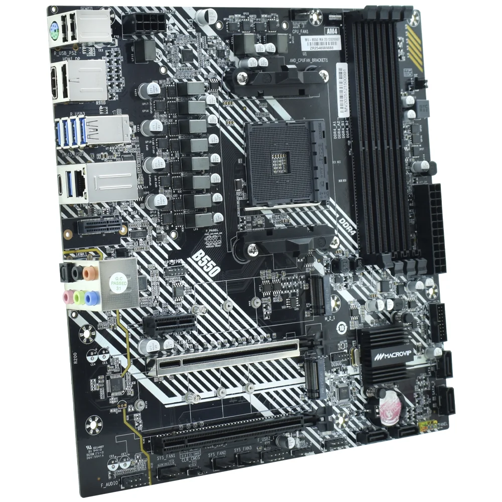Imagem 2 de 3 do produto Placa Mãe Macrovip Mv-b550 Socket Am4 Ddr4 Atx 4 Slots Memória PCie 4.0 Suporte Ryzen Gamer