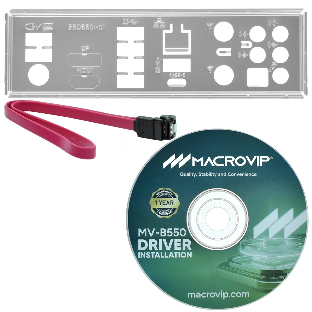 Imagem 3 de 3 do produto Placa Mãe Macrovip Mv-b550 Socket Am4 Ddr4 Atx 4 Slots Memória PCie 4.0 Suporte Ryzen Gamer