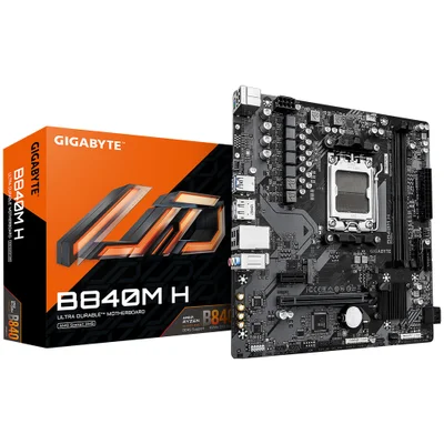 Placa Mãe Gigabyte B840m H Socket Am5 Ddr5 Micro Atx 2x PCie 4.0 4x Sata 6gb/s Usb 3.2 Gen 1