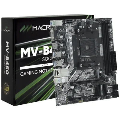 Placa Mãe Macrovip Mv-b450 Socket Am4 Atx Vga Ddr4 3200mhz Suporte Ryzen 3ª Geração Usb 3.1