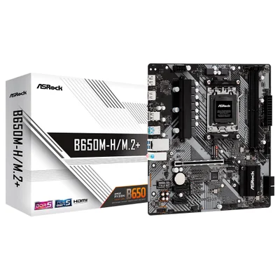 Placa Mãe Asrock B650m-h/m.2 Socket Am5 Ddr5 Micro Atx PCie 4.0 2x M.2 4x Sata RGB Gaming