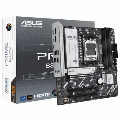 Placa Mãe Asus Prime B840m-a Socket Am5 Ddr5 Micro Atx 4x Sata 6gb/s PCie 4.0 RGB Otimizada Gaming