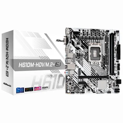 Placa Mãe Asrock H610m-hdv/m.2+ Socket LGA 1700 Ddr5 Micro Atx Vga M.2 4x Sata 6gb/s Ideal Para Gaming