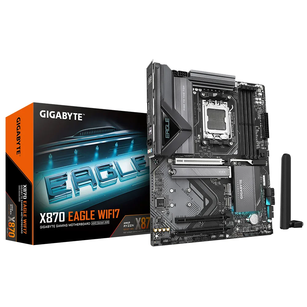 Placa Mãe Gigabyte X870 Eagle Wi-fi 7 Socket Am5 Ddr5 Atx Bluetooth 5.2 PCie 5.0 RGB Gaming