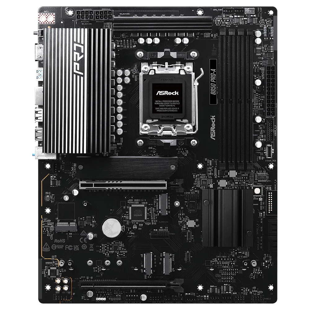 Imagem 3 de 3 do produto Placa Mãe Asrock B850 Pro-a Socket Am5 Ddr5 Atx PCie 5.0 Usb 3.2 Gen2 RGB Compatível Ryzen