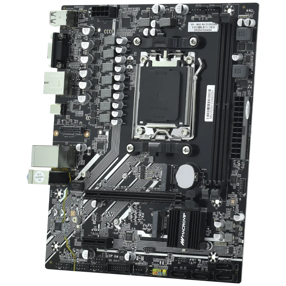 Imagem 2 de 3 do produto Placa Mãe Macrovip Mv-b850 Socket Am5 Vga Ddr5 Atx 4x Sata 6gb/s PCie 4.0 Suporte Overclocking