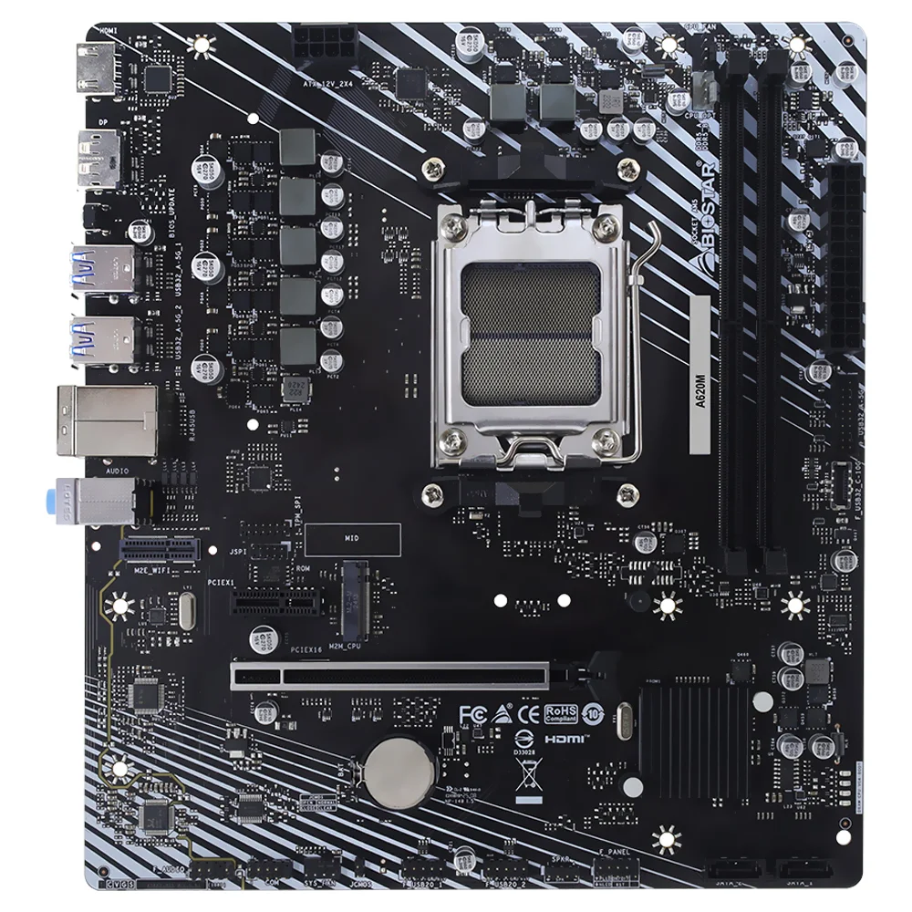Imagem 3 de 3 do produto Placa Mãe Biostar A620ms-e Socket Am5 Ddr5 Atx PCie 4.0 Usb 3.2 RGB Suporte Multicanal