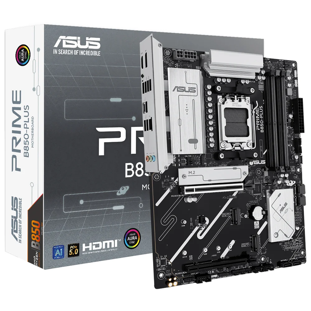 Placa Mãe Asus Prime B850-plus Socket Am5 Ddr5 Atx 4xDDR5 128GB PCie 5.0 Usb 3.2 Gen 2 HDMI 2.1