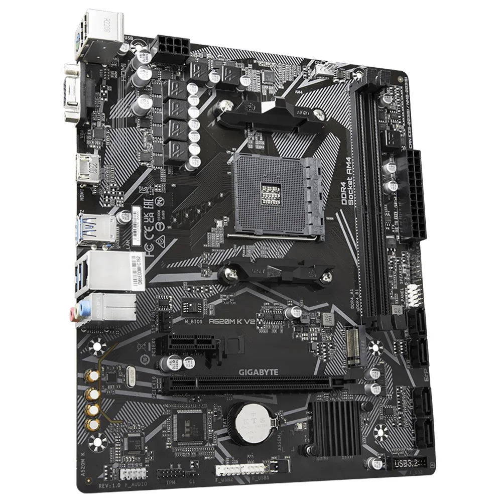 Imagem 3 de 3 do produto Placa Mãe Gigabyte A520m K V2 Socket Am4 / Vga / Ddr4