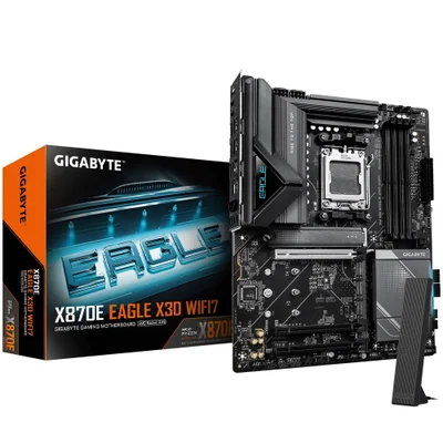 Placa Mãe Gigabyte X870e Eagle X3d Wi-fi 7 Socket Am5 Ddr5 Atx 4x M.2 PCie 5.0 RGB Gaming