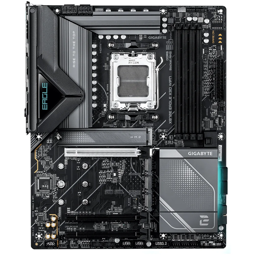 Imagem 2 de 3 do produto Placa Mãe Gigabyte X870e Eagle X3d Wi-fi 7 Socket Am5 Ddr5 Atx 4x M.2 PCie 5.0 RGB Gaming