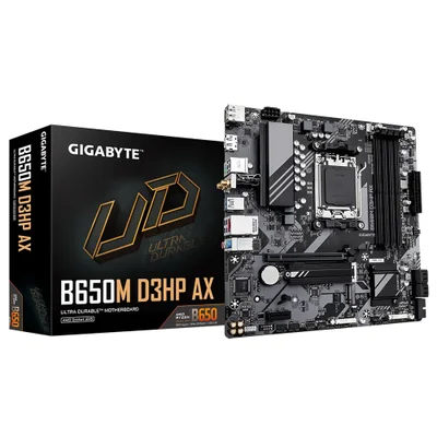 Placa Mãe Gigabyte B650m D3hp Ax Socket Am5 Ddr5 Micro Atx Wi-fi 6 Bluetooth 5.2 PCie 4.0 RGB 4x Sata