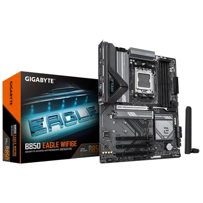 Placa Mãe Gigabyte B850 Eagle Wi-fi 6e Socket Am5 Ddr5 Atx Bluetooth 5.2 PCie 5.0 RGB 4x Dimm