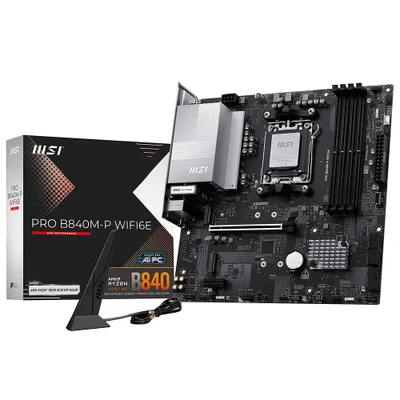 Placa Mãe Msi Pro B840m-p Wi-fi 6e Socket Am5 Ddr5 Micro Atx 4x Sata 6gb/s PCie 4.0 RGB Gaming