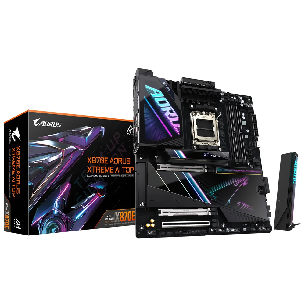 Placa Mãe Gigabyte X870e Aorus Xtreme Ai Top Socket Am5 Ddr5 Atx PCie 5.0 RGB Wi-fi 6e 10gbe 4x M.2