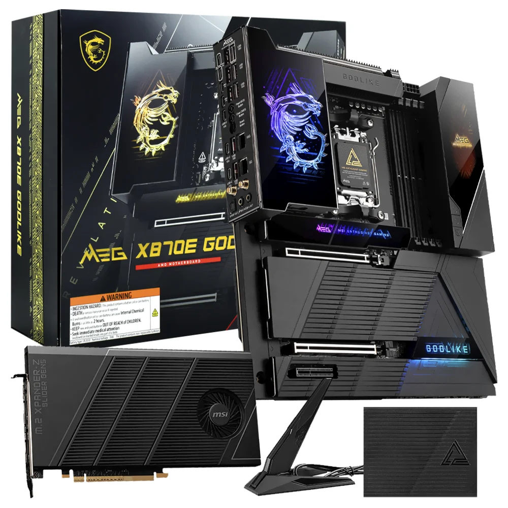 Placa Mãe Msi Meg X870e Godlike Socket Am5 Ddr5 Atx Wi-fi 6e Bluetooth 5.2 RGB 20+2 Fases De Alimentação