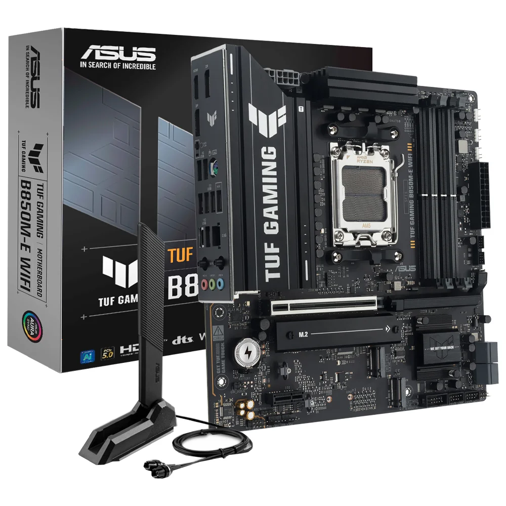 Placa Mãe Asus Tuf Gaming B850m-e Wi-fi Socket Am5 Ddr5 Micro Atx 4x Dimm 128GB PCie 5.0 RGB Gamer
