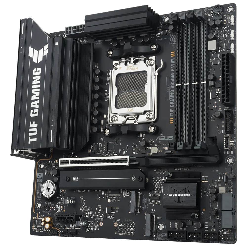 Imagem 2 de 3 do produto Placa Mãe Asus Tuf Gaming B850m-e Wi-fi Socket Am5 Ddr5 Micro Atx 4x Dimm 128GB PCie 5.0 RGB Gamer