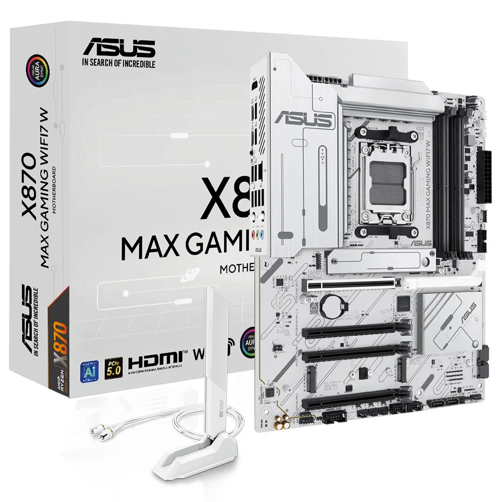 Placa Mãe Asus X870 Max Gaming Wi-fi 7 Socket Am5 Ddr5 Atx 4x M.2 PCie 5.0 RGB Overclocking