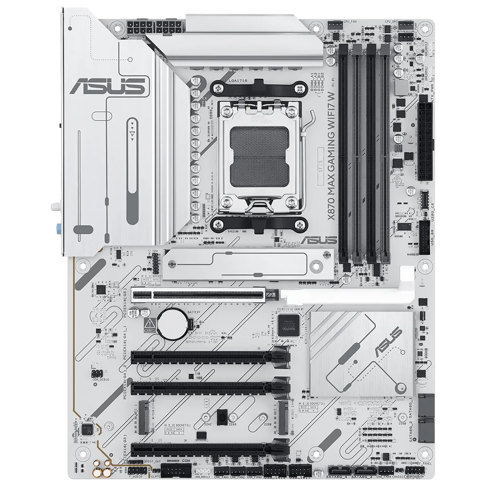 Imagem 2 de 3 do produto Placa Mãe Asus X870 Max Gaming Wi-fi 7 Socket Am5 Ddr5 Atx 4x M.2 PCie 5.0 RGB Overclocking