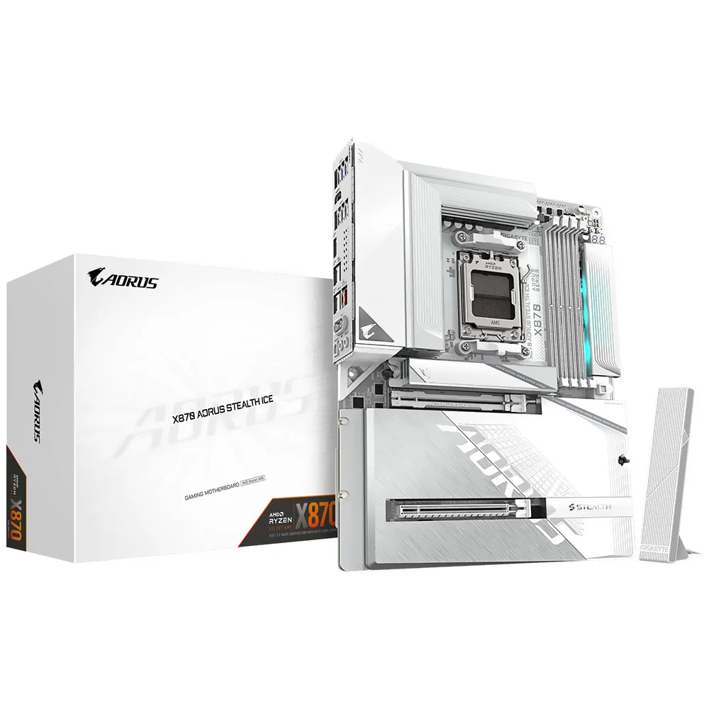 Placa Mãe Gigabyte Aorus Stealth X870 Socket Am5 Ddr5 Atx 4x PCie 5.0 Usb 3.2 Gen2 Wi-fi 6e RGB