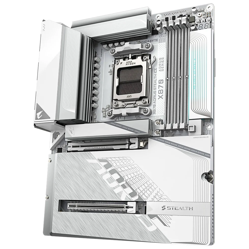 Imagem 2 de 3 do produto Placa Mãe Gigabyte Aorus Stealth X870 Socket Am5 Ddr5 Atx 4x PCie 5.0 Usb 3.2 Gen2 Wi-fi 6e RGB