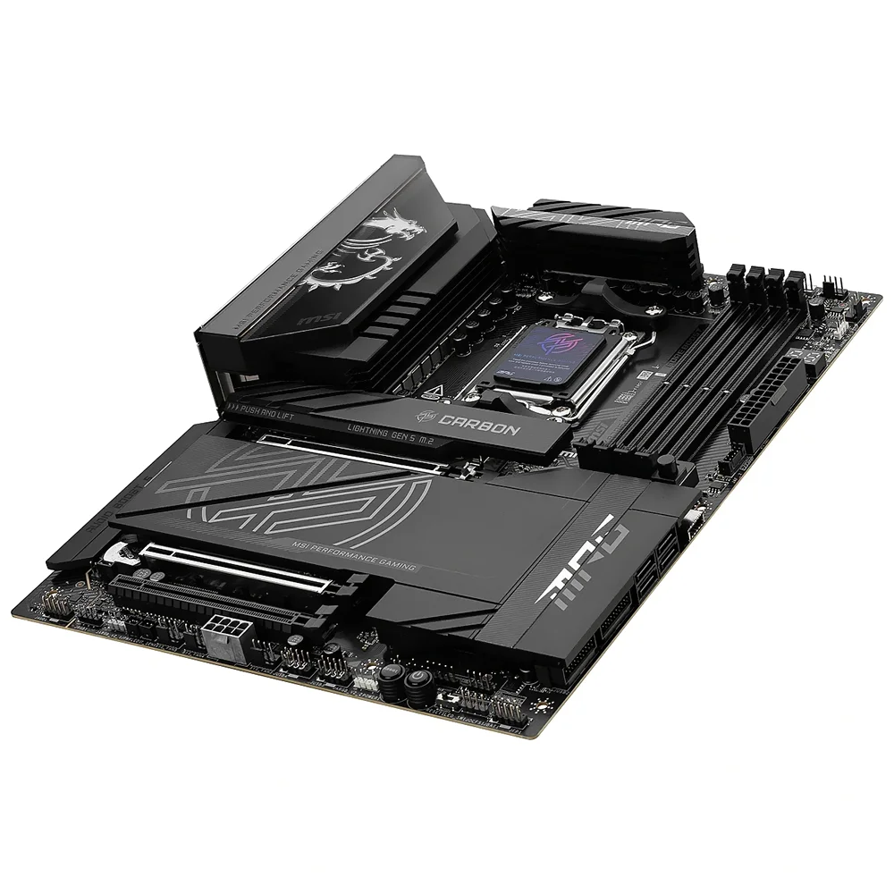 Imagem 2 de 3 do produto Placa Mãe Msi Mpg X870e Carbon Wi-fi Socket Am5 Ddr5 Atx Wi-fi 6e Bluetooth 5.2 RGB 4 Slots Memória 128GB