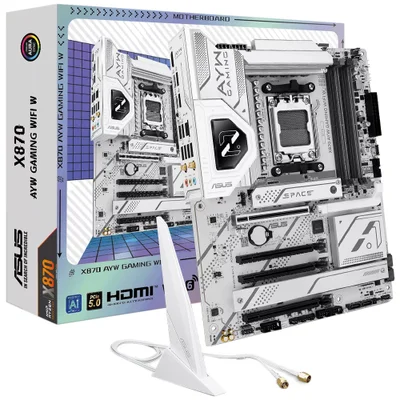 Placa Mãe Asus X870 Ayw Gaming Wi-fi W Socket Am5 Ddr5 Atx 4x M.2 PCie 5.0 RGB Dual Channel Usb 3.2 Gen 2