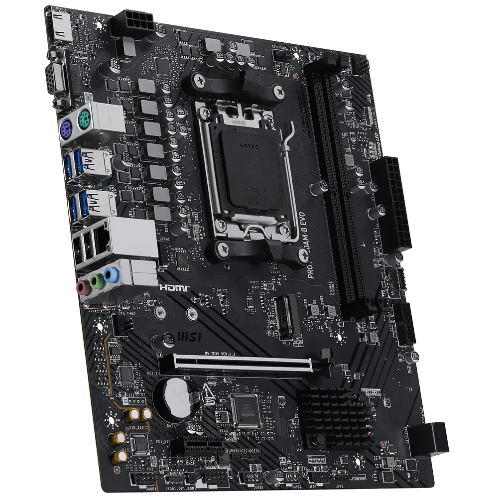 Imagem 3 de 3 do produto Placa Mãe Msi Pro A620am-b Evo Socket Am5 Ddr5 Atx 4x Dimm PCie 4.0 Usb 3.2 Gen 2 RGB Gamer