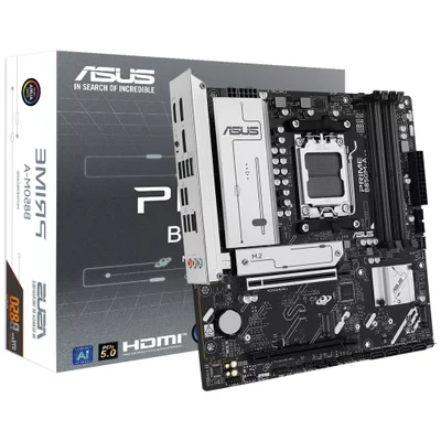 Placa Mãe Asus Prime B850m-a Socket Am5 Ddr5 Micro Atx 4 Slots Memória Suporte PCie 5.0 Usb 3.2 Gen 2