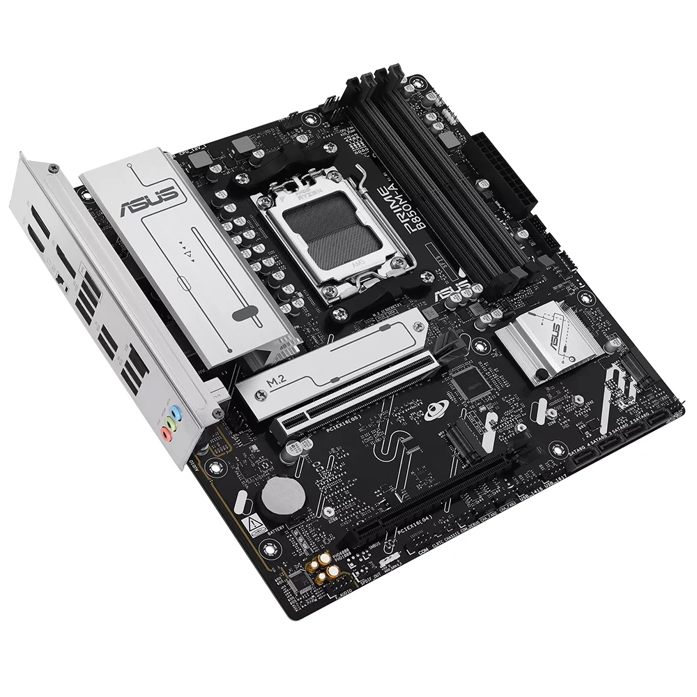 Imagem 2 de 3 do produto Placa Mãe Asus Prime B850m-a Socket Am5 Ddr5 Micro Atx 4 Slots Memória Suporte PCie 5.0 Usb 3.2 Gen 2