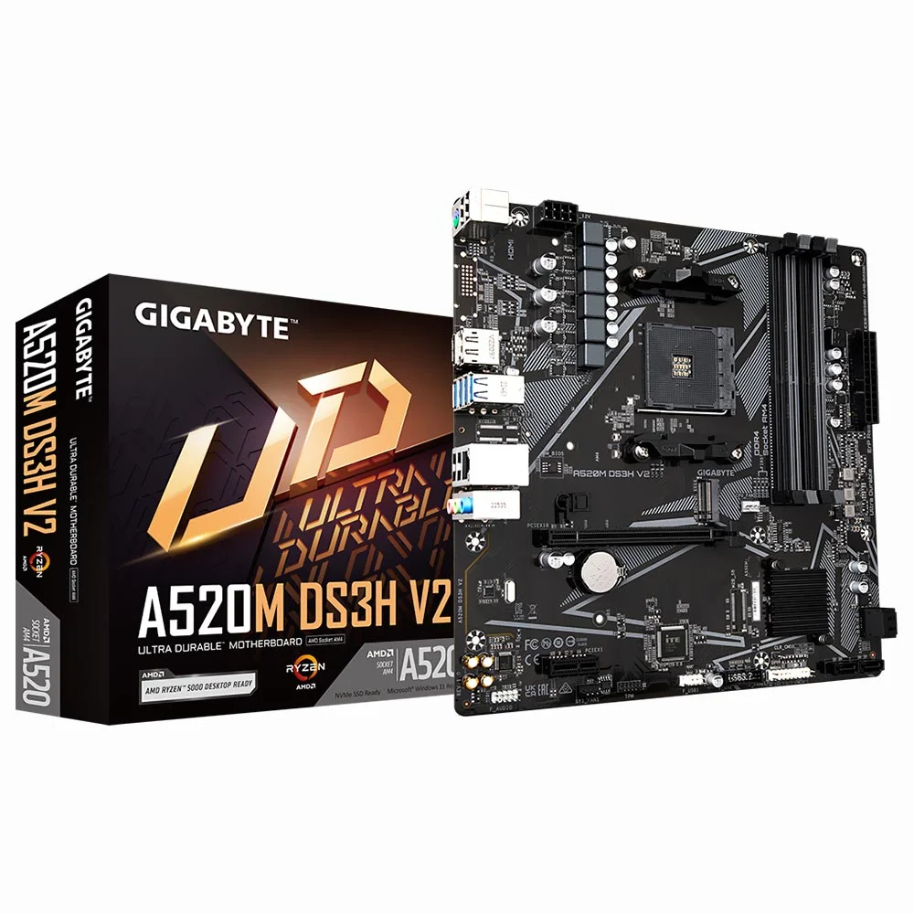 Placa Mãe Gigabyte A520m Ds3h V2 Socket Am4 / Ddr4