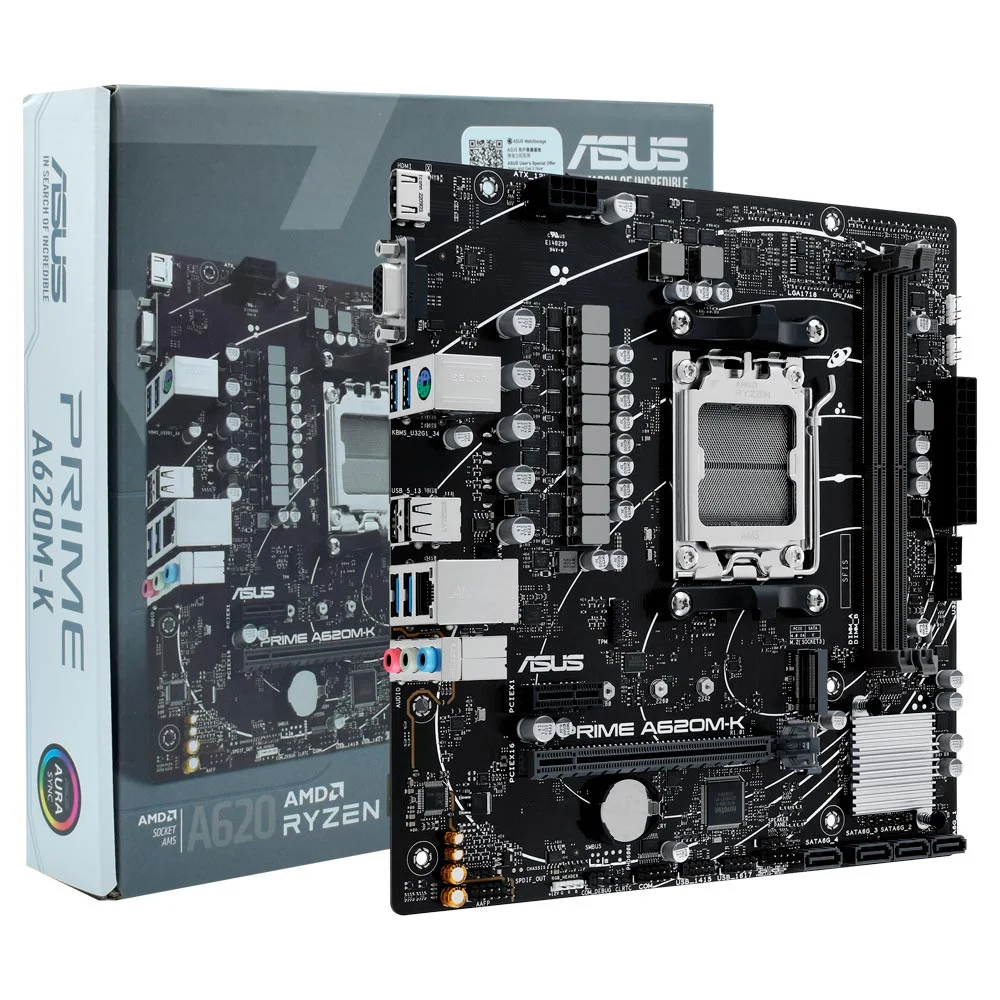 Placa Mãe Asus Prime A620m-k Socket Am5 / Vga / Ddr5