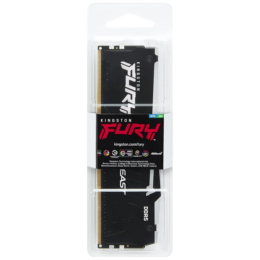 Memória Ram Kingston Fury Beast Ddr5 16gb 6800mhz RGB - Preto (kf568c34bbea-16)