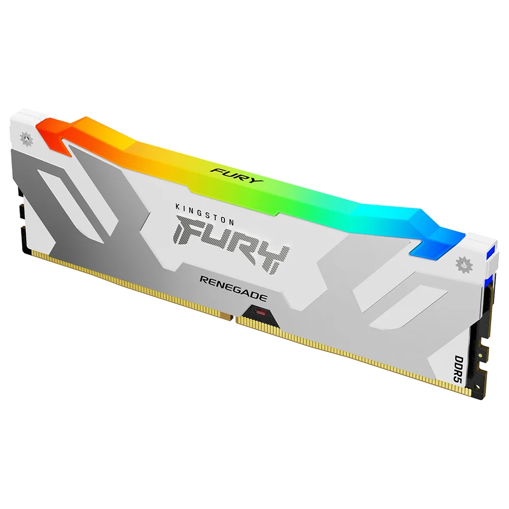 Imagem 2 de 3 do produto Memória Ram Kingston Fury Renegade Ddr5 16gb 7600mhz RGB - Branco / Prata (kf576c38rwa-16)