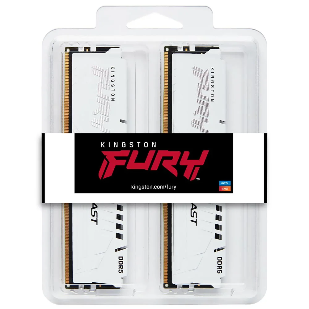 Memória Ram Kingston Fury Beast Ddr5 64gb (2x32gb) 5600mhz - Branco (kf556c40bwk2-64)