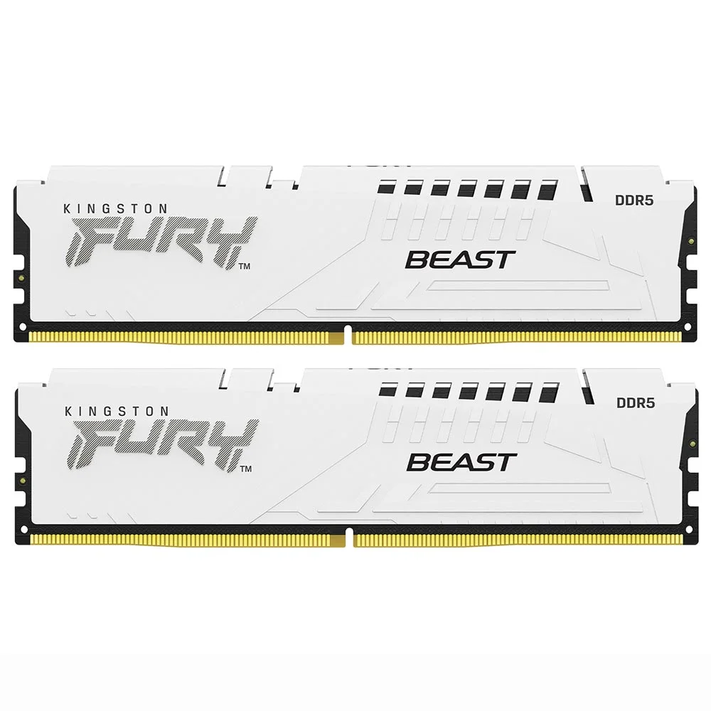 Imagem 2 de 3 do produto Memória Ram Kingston Fury Beast Ddr5 64gb (2x32gb) 5600mhz - Branco (kf556c40bwk2-64)