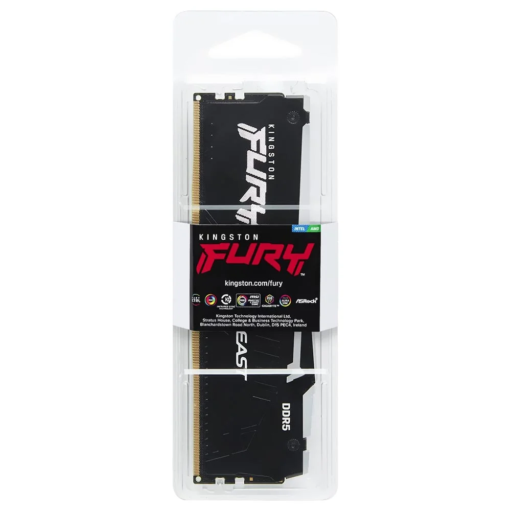 Memória Ram Kingston Fury Beast Ddr5 32gb 6000mhz RGB - Preto (kf560c36bbe2a-32)