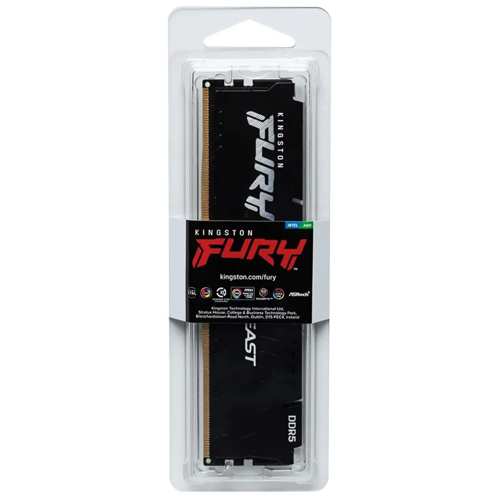 Imagem 2 de 3 do produto Memória Ram Kingston Fury Beast Ddr5 16gb 5200mhz - Preto (kf552c40bb/16)
