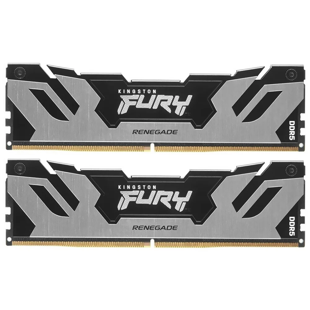 Memória Ram Kingston Fury Renegade Ddr5 96gb (2x48GB) 6400mhz - Preto / Prata (kf564c32rsk2-96)