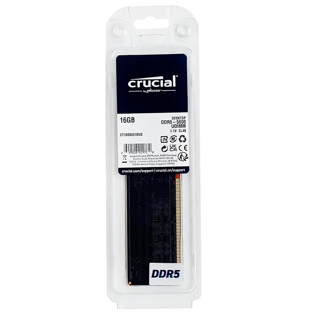 Imagem 2 de 3 do produto Memória Ram Crucial Ddr5 16gb 5600mhz - Ct16g56c46u5