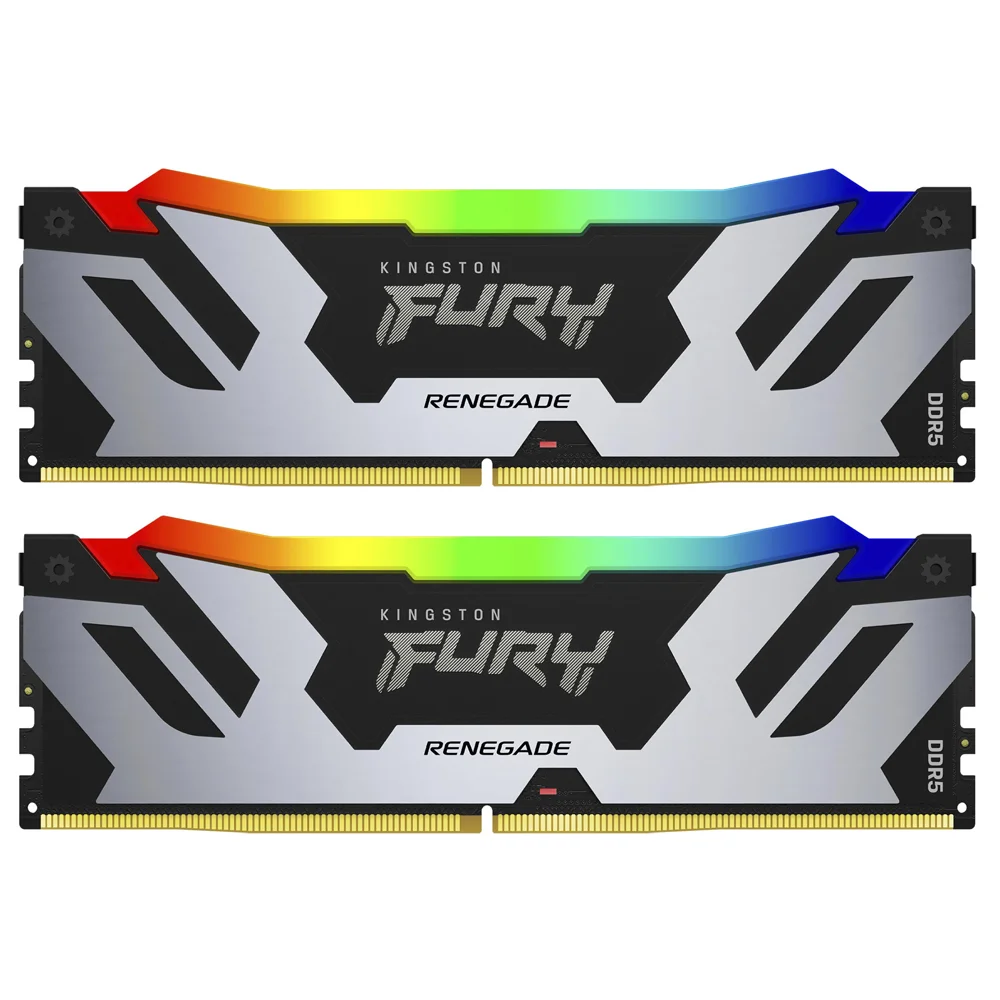 Memória Ram Kingston Fury Renegade Ddr5 96gb (2x48GB) 6000mhz RGB - Preto / Prata (kf560c32rsak2-96)