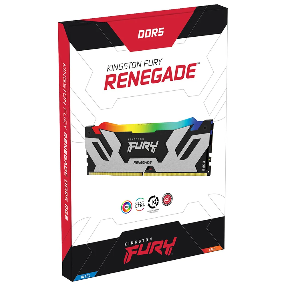 Imagem 2 de 3 do produto Memória Ram Kingston Fury Renegade Ddr5 96gb (2x48GB) 6000mhz RGB - Preto / Prata (kf560c32rsak2-96)