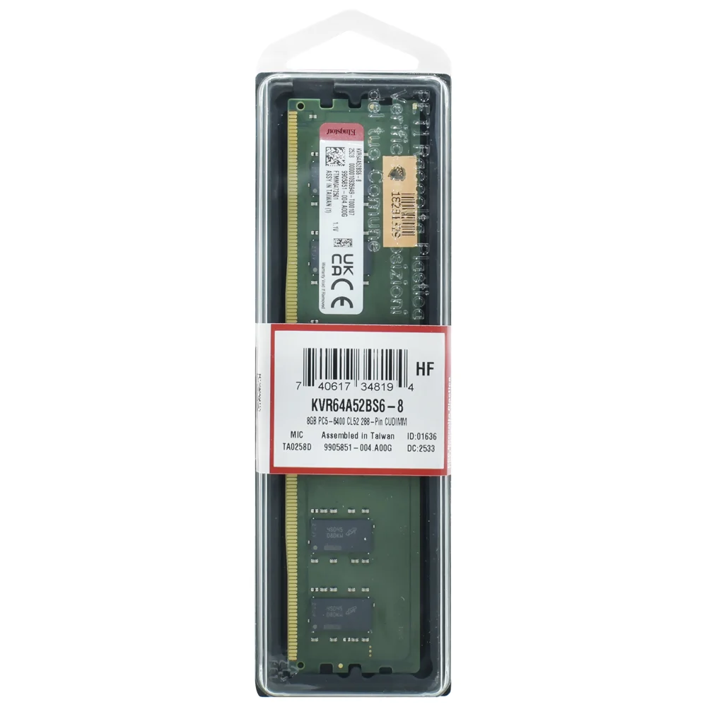 Memória Ram Kingston Ddr5 8GB 6400mhz - Kvr64a52bs6-8