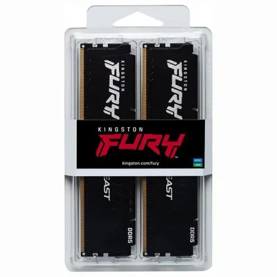 Memória Ram Kingston Fury Beast Ddr5 64gb 5200mhz - Preto (kf552c40bbk2-64)