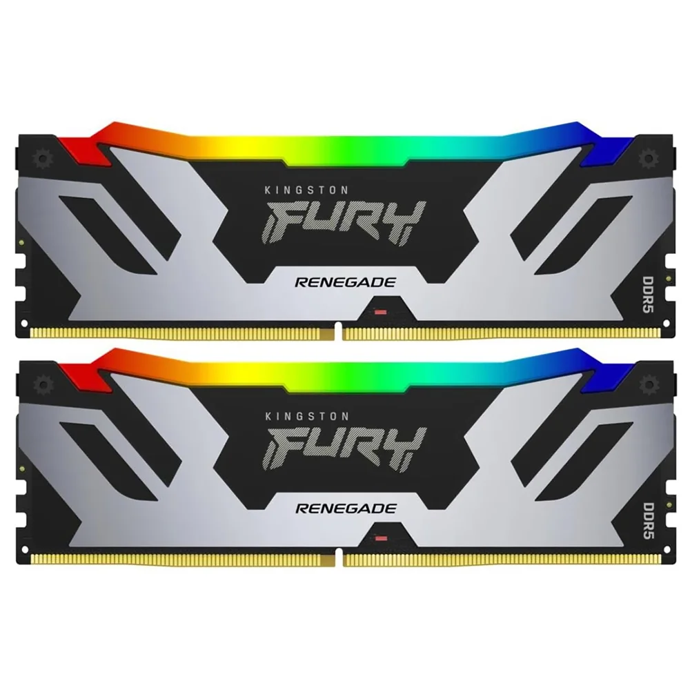 Memória Ram Kingston Fury Renegade Ddr5 96gb (2x48GB) 6400mhz RGB - Preto / Prata (kf564c32rsak2-96)