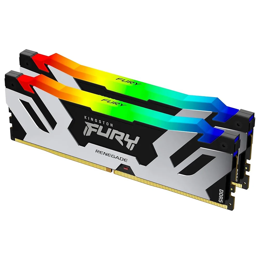 Imagem 3 de 3 do produto Memória Ram Kingston Fury Renegade Ddr5 96gb (2x48GB) 6400mhz RGB - Preto / Prata (kf564c32rsak2-96)