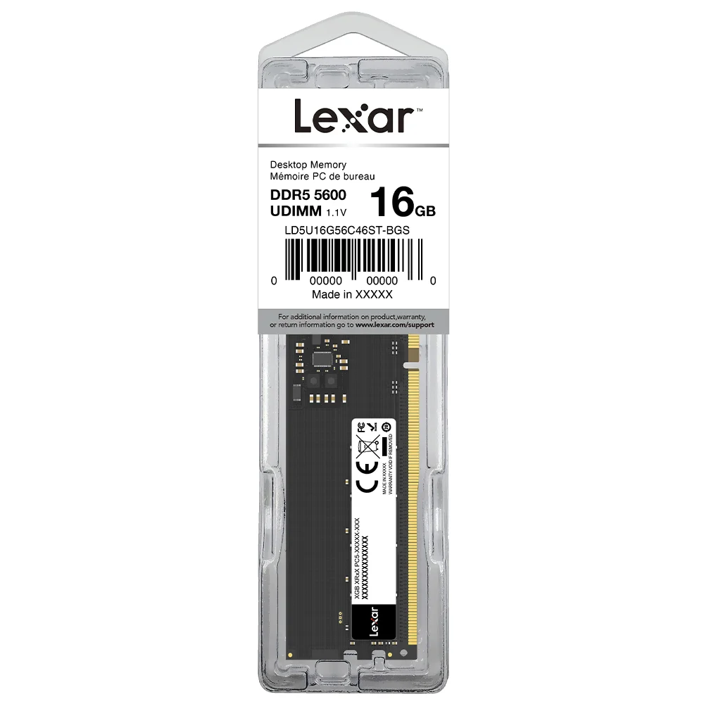 Memória Ram Lexar Ddr5 16gb 5600mhz - Ld5u16g56c46st-bgs